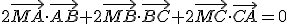 2\vec{MA}\cdot\vec{AB}+2\vec{MB}\cdot\vec{BC}+2\vec{MC}\cdot\vec{CA}=0