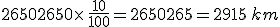 2650+2650\times  \,\frac{10}{100}=2650+265=2915\,km