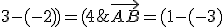 \vec{AB} = (1-(-3);3-(-2)) = (4;5)