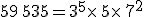 59\,535=3^5\times  \,5\times  \,7^2