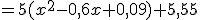 =5(x^2-0,6x+0,09)+5,55