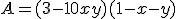 A = (3 - 10xy)(1-x-y)