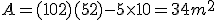 A=(10+2)(5+2)-5\times   10=34m^2