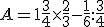 A=1+\frac{3}{4}\times   \frac{2}{3}-\frac{1}{6}:\frac{3}{4}