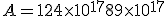 A=124\times   10^{17}+89\times   10^{17}