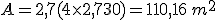 A=2,7(4\times   2,7+30)=110,16\,m^2