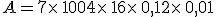 A=7\times  \,100+4\times  \,1+6\times  \,0,1+2\times  \,0,01