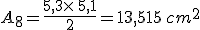 A_8=\frac{5,3\times  \,5,1}{2}=13,515\,cm^2