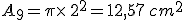 A_9=\pi\times  \,2^2=12,57\,cm^2