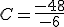 C=\frac{-48}{-6}