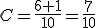 C=\frac{6+1}{10}=\frac{7}{10}