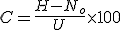 C=\frac{H-N_o}{U}\times   100
