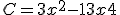 C=3x^2-13x +4