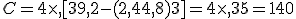 C=4\times  ,[39,2-(2,4+4,8)+3]=4\times  ,35=140