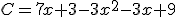 C=7x+3-3x^2-3x+9