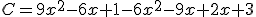 C=9x^2-6x+1-6x^2-9x+2x+3