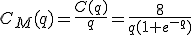 C_M(q)=\frac{C(q)}{q}=\frac{8}{q(1+e^{-q})}