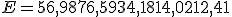 E = 56,98 + 76,59 + 34,18 + 14,02 + 12,41