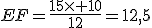 EF=\frac{15\times 10}{12}=12,5