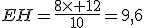 EH=\frac{8\times 12}{10}=9,6