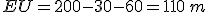 EU=200-30-60=110\,m