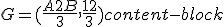 G = (\frac{A+2B}{3}, \frac{1+2}{3}) content-block