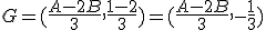 G = (\frac{A-2B}{3}, \frac{1-2}{3}) = (\frac{A-2B}{3}, -\frac{1}{3}) 