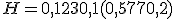 H = 0,123 + 0,1 + (0,577 + 0,2)