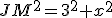 JM^2=3^2+x^2\\