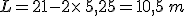 L=21-2\times  \,5,25=10,5\,m