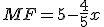 MF=5-\frac{4}{5}x