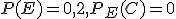 P(E) = 0,2, P_E(C) = 0