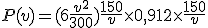 P(v)= ( 6+\frac{v^2}{300}  )\frac{150}{v}\times   0,9+12\times   \frac{150}{v}