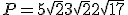P = 5\sqrt{2} + 3\sqrt{2} + 2\sqrt{17}