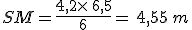 SM=\frac{4,2\times  \,6,5}{6}=\,4,55\,m