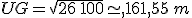 UG=\sqrt{26\,100}\simeq,161,55\,m