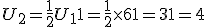 U_{2}=\frac{1}{2}U_1+1=\frac{1}{2} \times   6+1=3+1=4