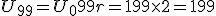 U_{99}=U_{0}+99r=1+99\times   2=199