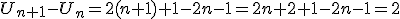 U_{n+1}-U_{n}=2(n+1)+1-2n-1=2n+2+1-2n-1=2