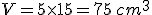 V=5\times   15=75\,cm^3