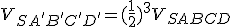 V_{SA'B'C'D'}=(\frac{1}{2})^3V_{SABCD}