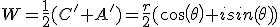 W=\frac{1}{2}(C'+A')=\frac{r}{2}(cos(\theta)+isin(\theta))