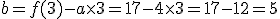 b=f(3)-a\times   3=17-4\times   3=17-12=5