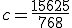 c = \frac{15625}{768}