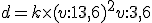 d=k \times (v:13,6)^2 + v:3,6