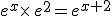 e^x\times\,e^2=e^{x+2}