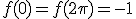 f(0)=f(2\pi)=-1