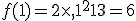 f(1)=2\times  ,1^2+1+3=6