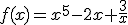 f(x)=x^5-2x+\frac{3}{x}