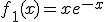 f_1(x) = xe^{-x}